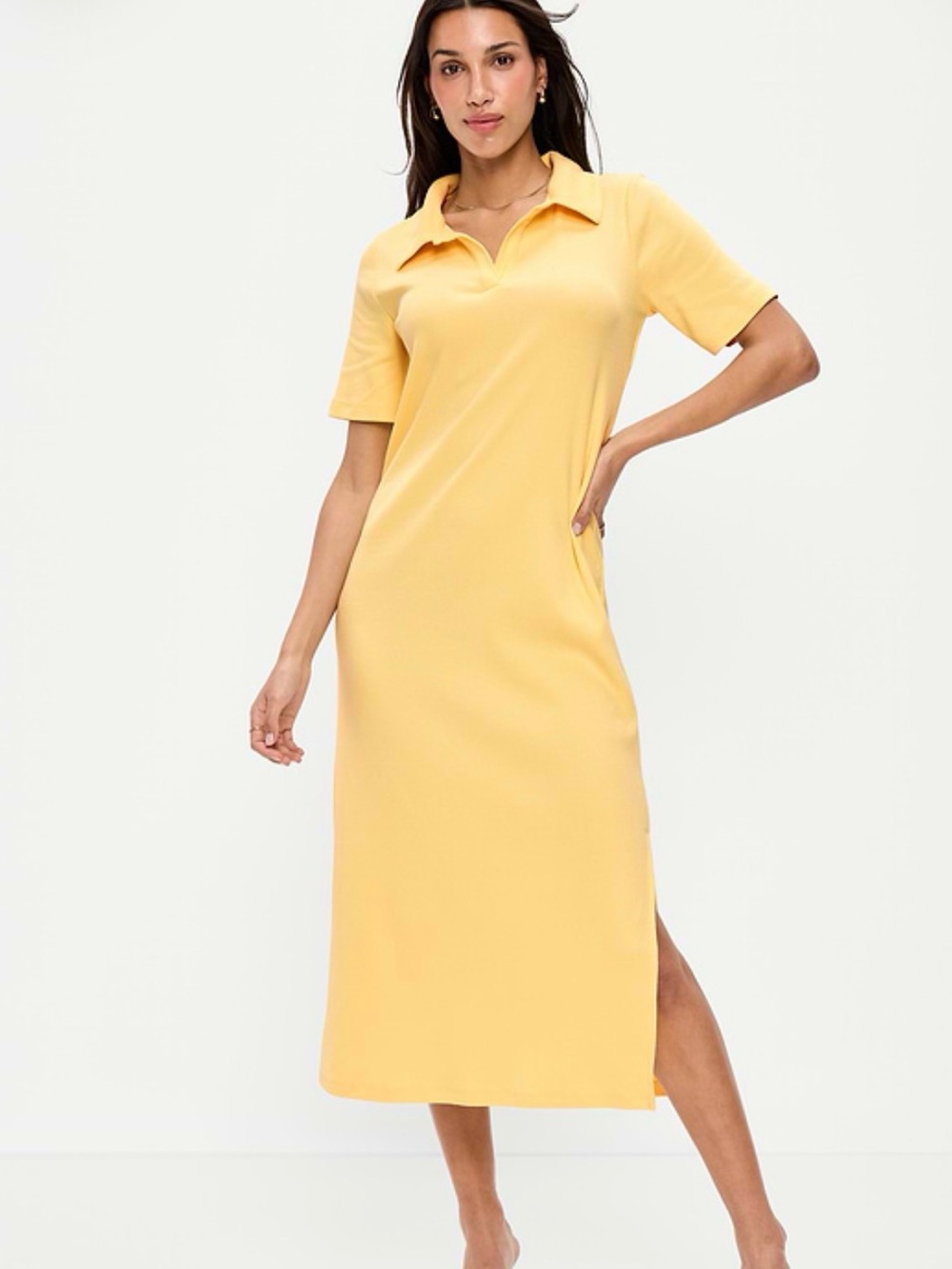 Yellow Polo Midi Dress - Women's Casual - Old Navy Size Large Petite